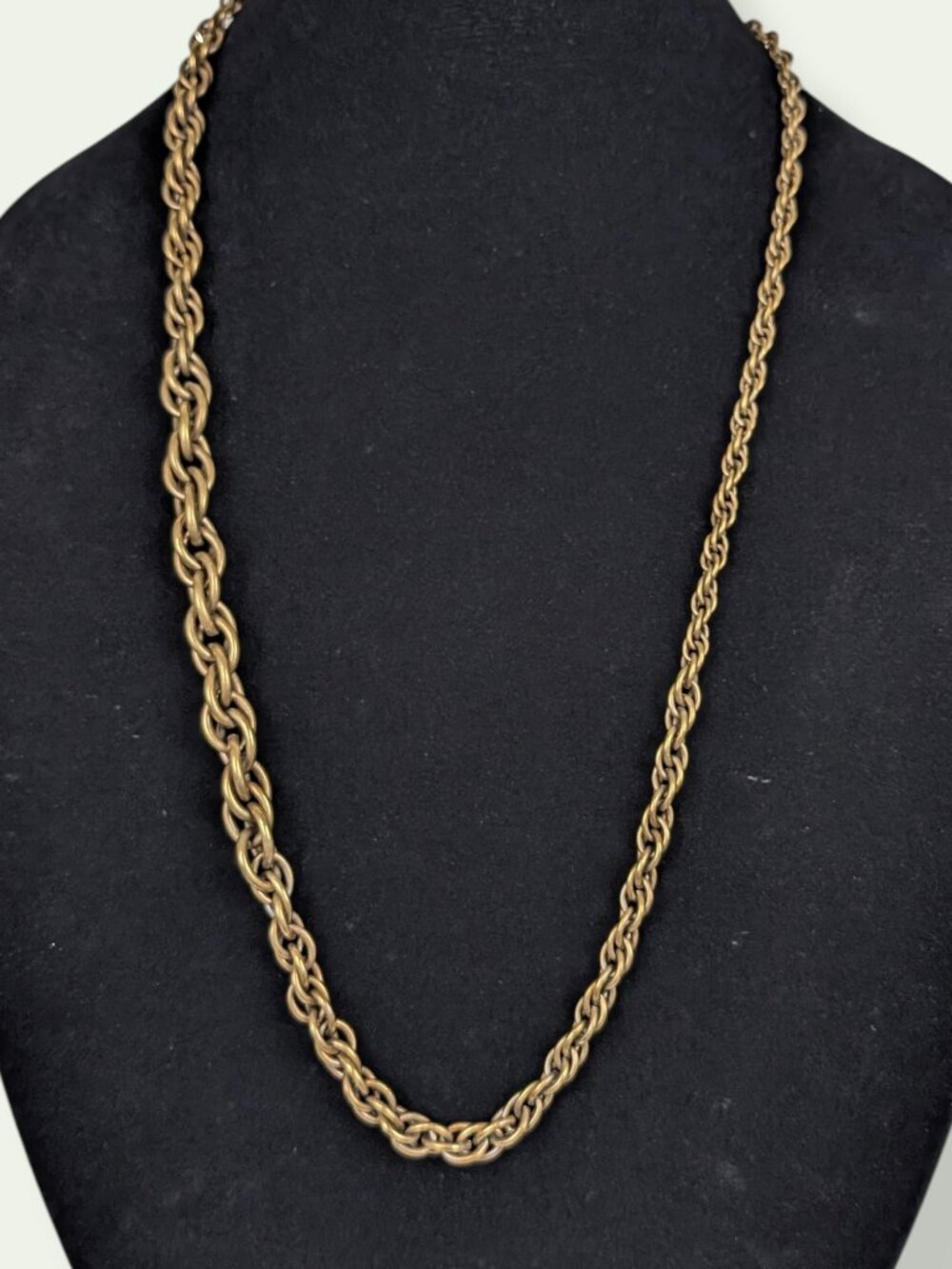 Vintage Distressed Graduated Rope Chain Infinity Necklace - Picture 4 of 5